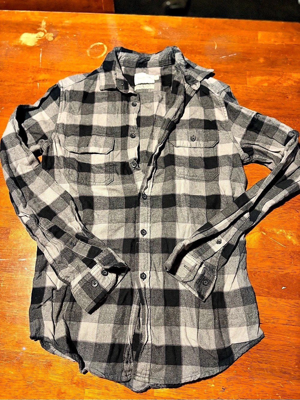 Goodfellow & Co Plaid Button Down in Gray & Black Size Medium